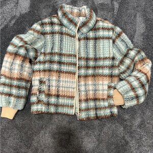 Plaid Fuzzy Jacket